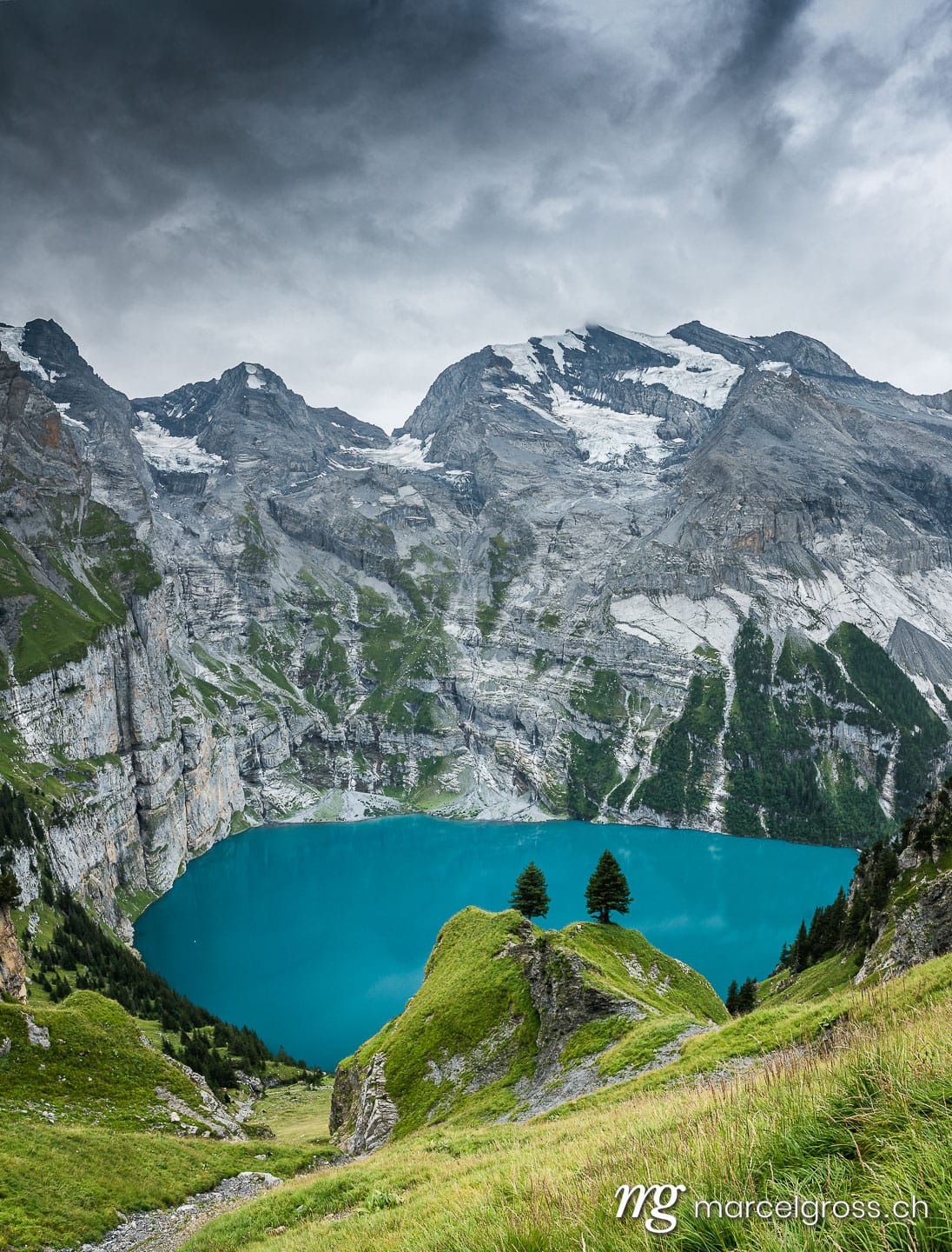 . high above Lake Oeschinensee in Kandersteg. Marcel Gross Photography
