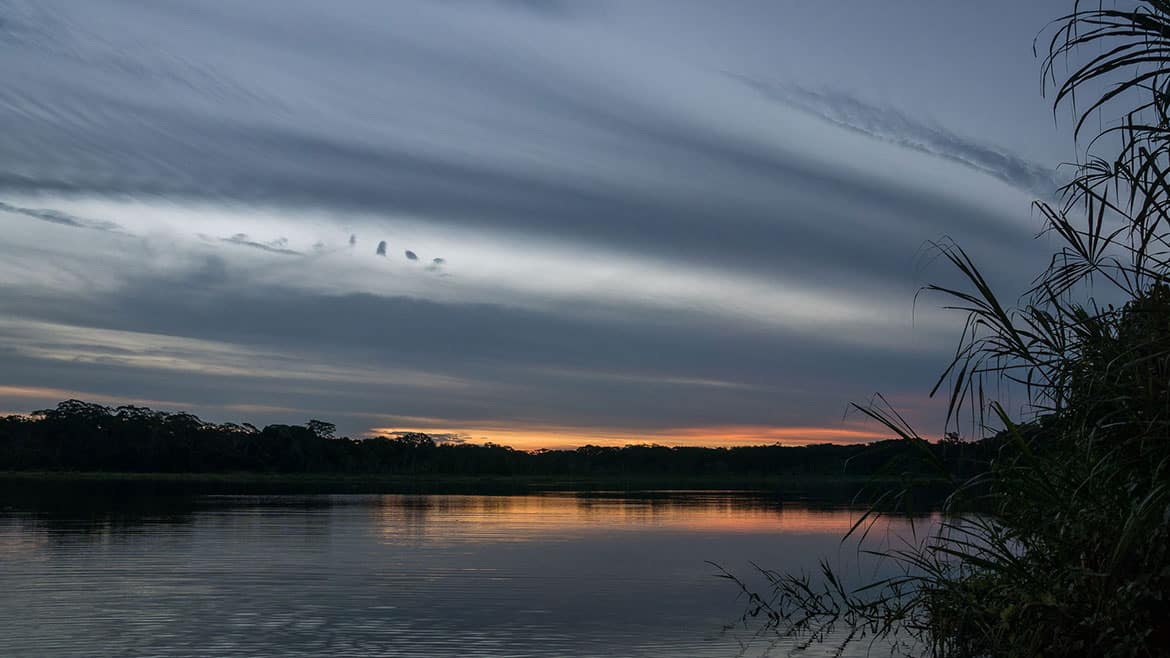 Ankunft im heruntergekommenen Serere Reserve 2 Sonnenuntergang im Dschungel