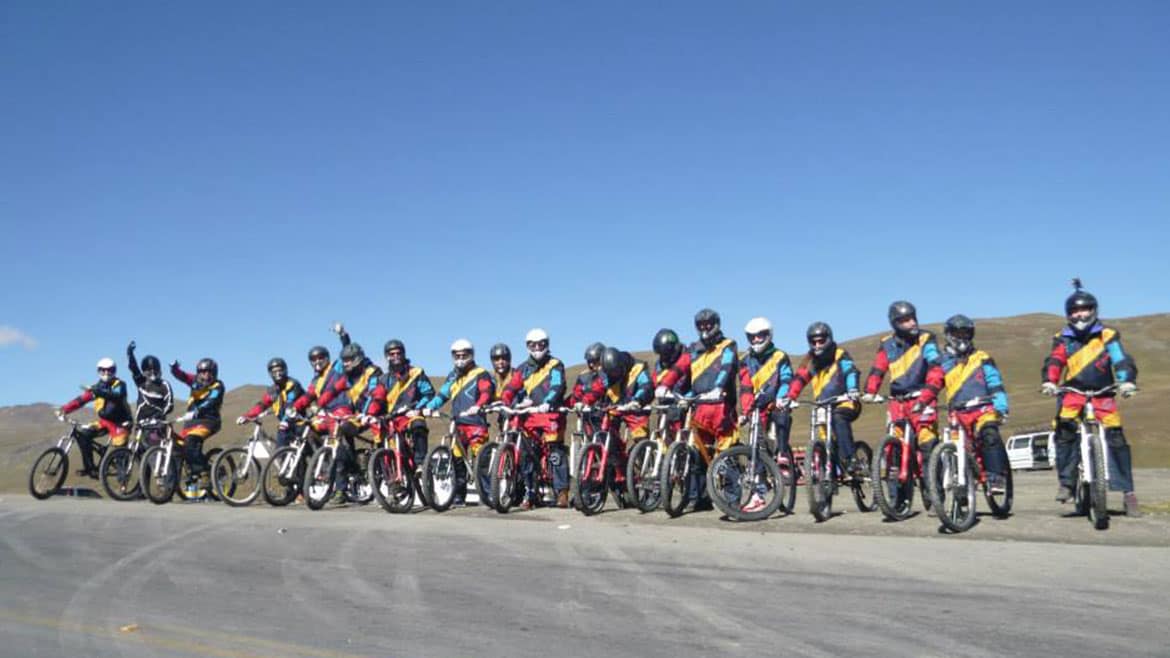 Mountain biking on Death Road 1 Biking troop