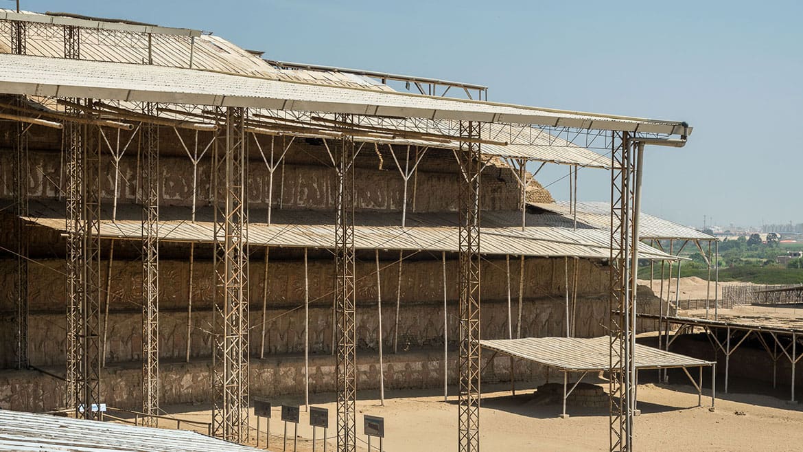Impressive north facade with preserved frescoes