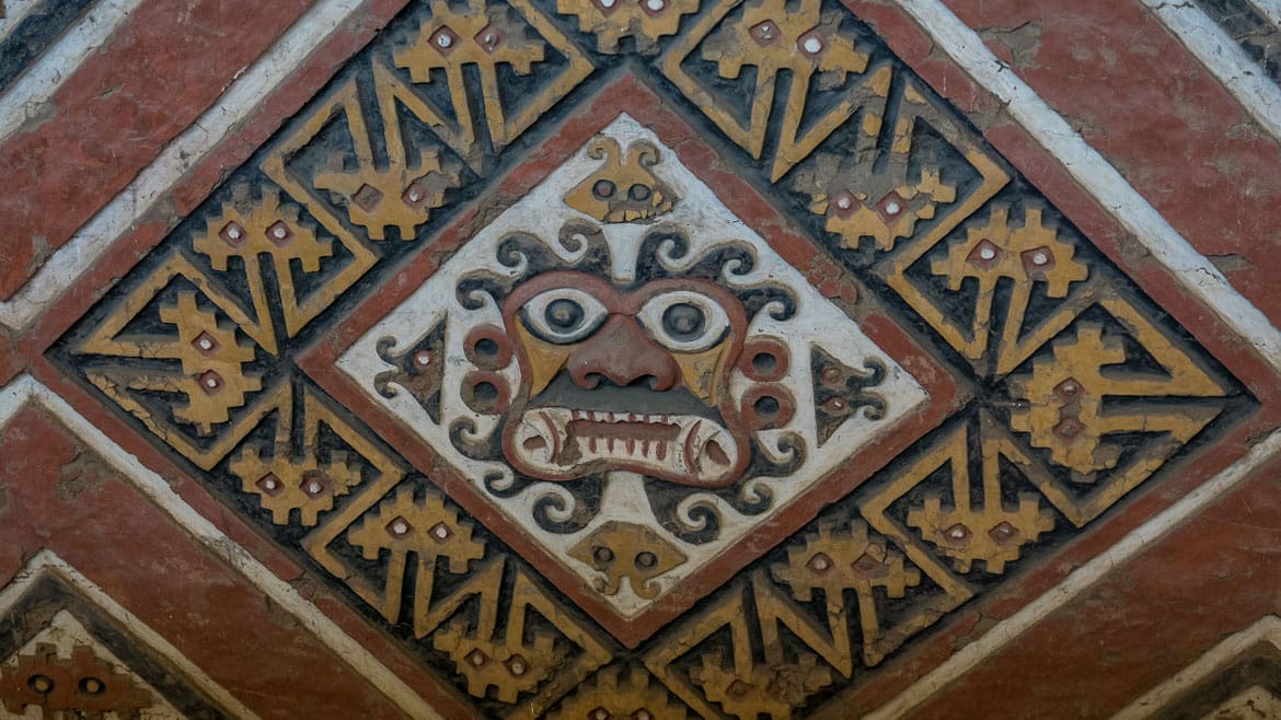 Almost 2000 year old colorful god friezes of the Moche
