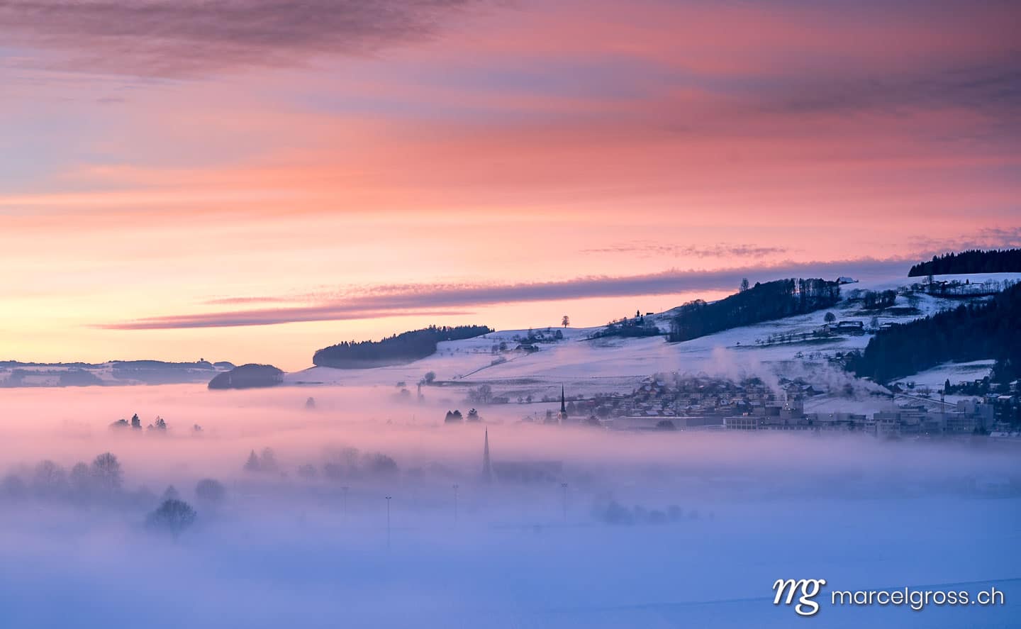 Panoramabilder Schweiz. Konolfingen sunset. Marcel Gross Photography