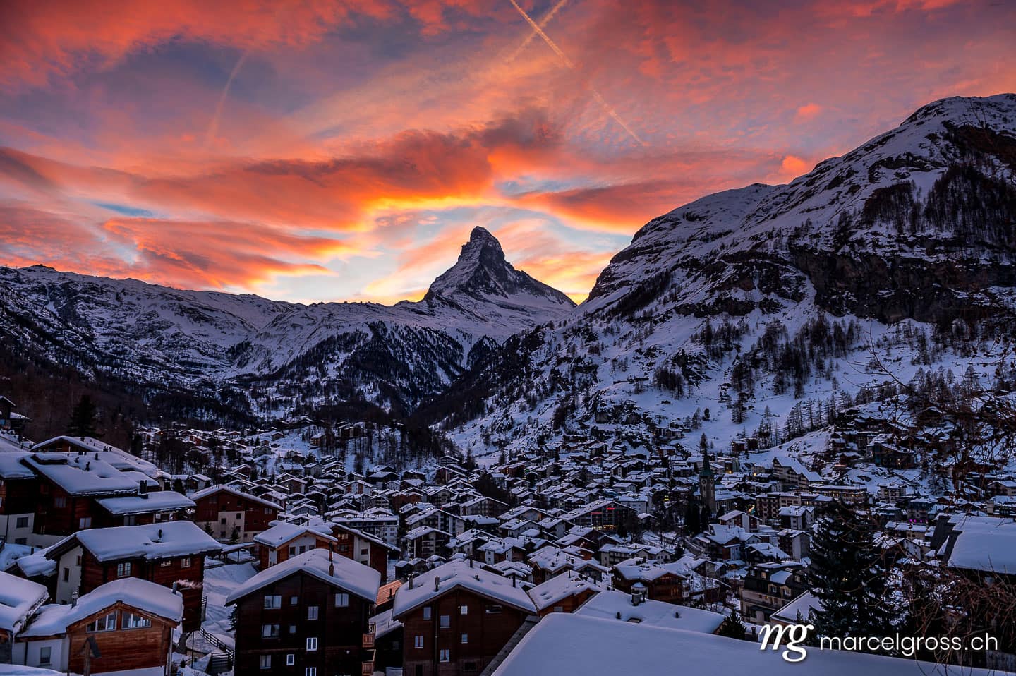 . Zermatt in Switzerland on a wonderful sunset. Marcel Gross Photography