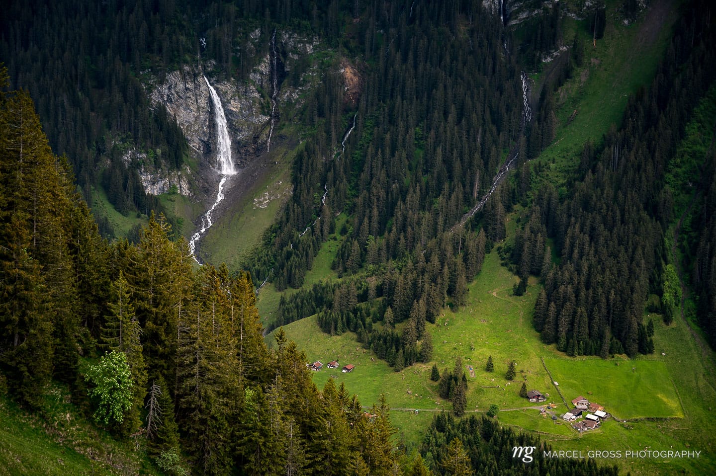 Stäuber waterfall in the Schächental at the Klausenpass, Uri. Taken by Marcel Gross Photography