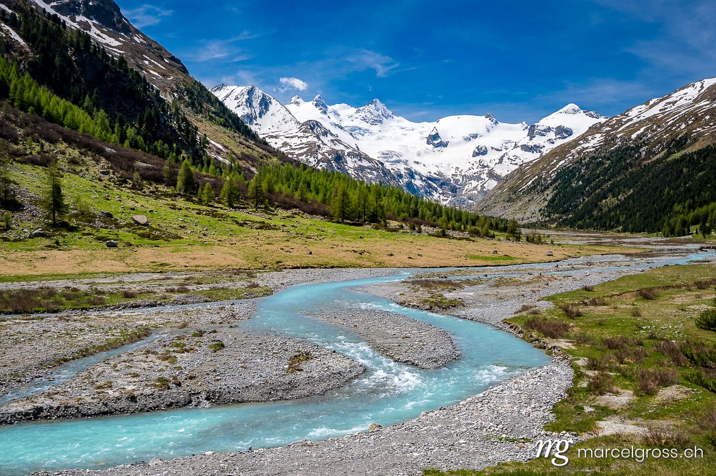. Wildbach Ova da Roseg im idyllischen Val Roseg, Engadin. Marcel Gross Photography