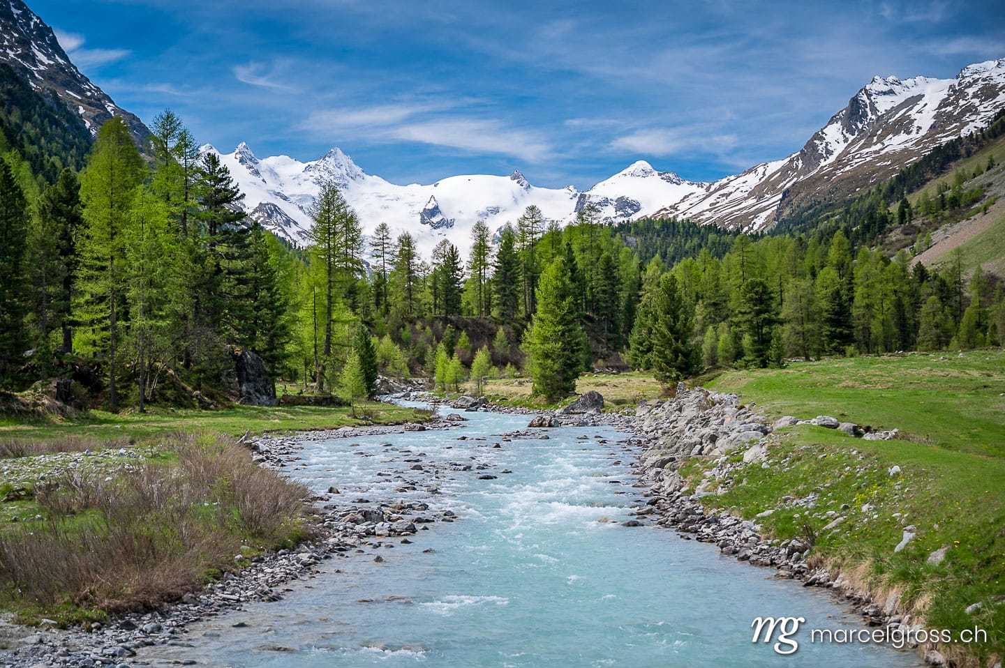 . Wildbach Ova da Roseg im naturbelassenen Val Roseg, Engadin. Marcel Gross Photography