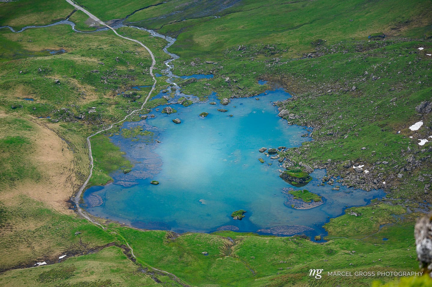 clear water of Blausee near Melchseefrutt. Taken by Marcel Gross Photography