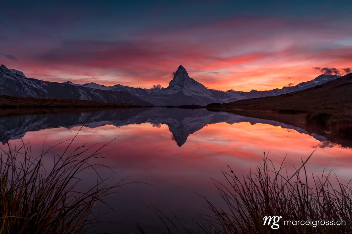 . Sonnenuntergang über dem Matterhorn, Zermatt, Schweiz. Marcel Gross Photography