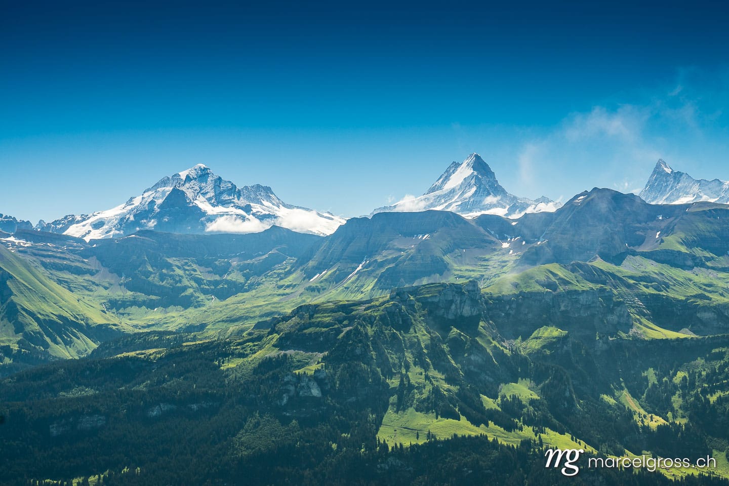 . Wetterhorn, Schreckhorn und Finsteraarhorn. Marcel Gross Photography