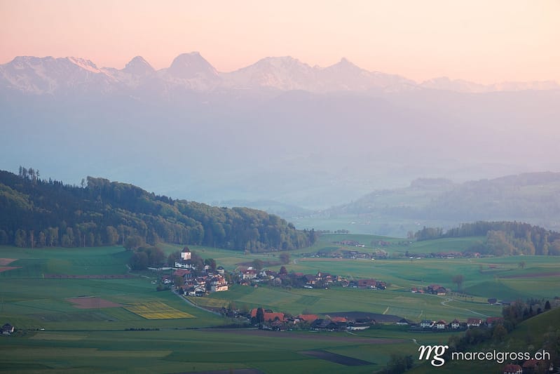 . View of Schlosswil during sunset. Marcel Gross Photography