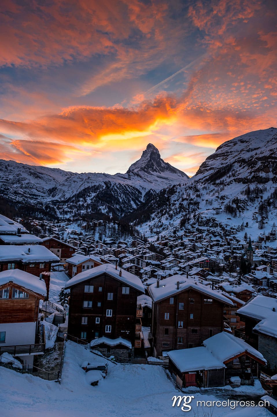 . Zermatt in Switzerland on a wonderful sunset. Marcel Gross Photography