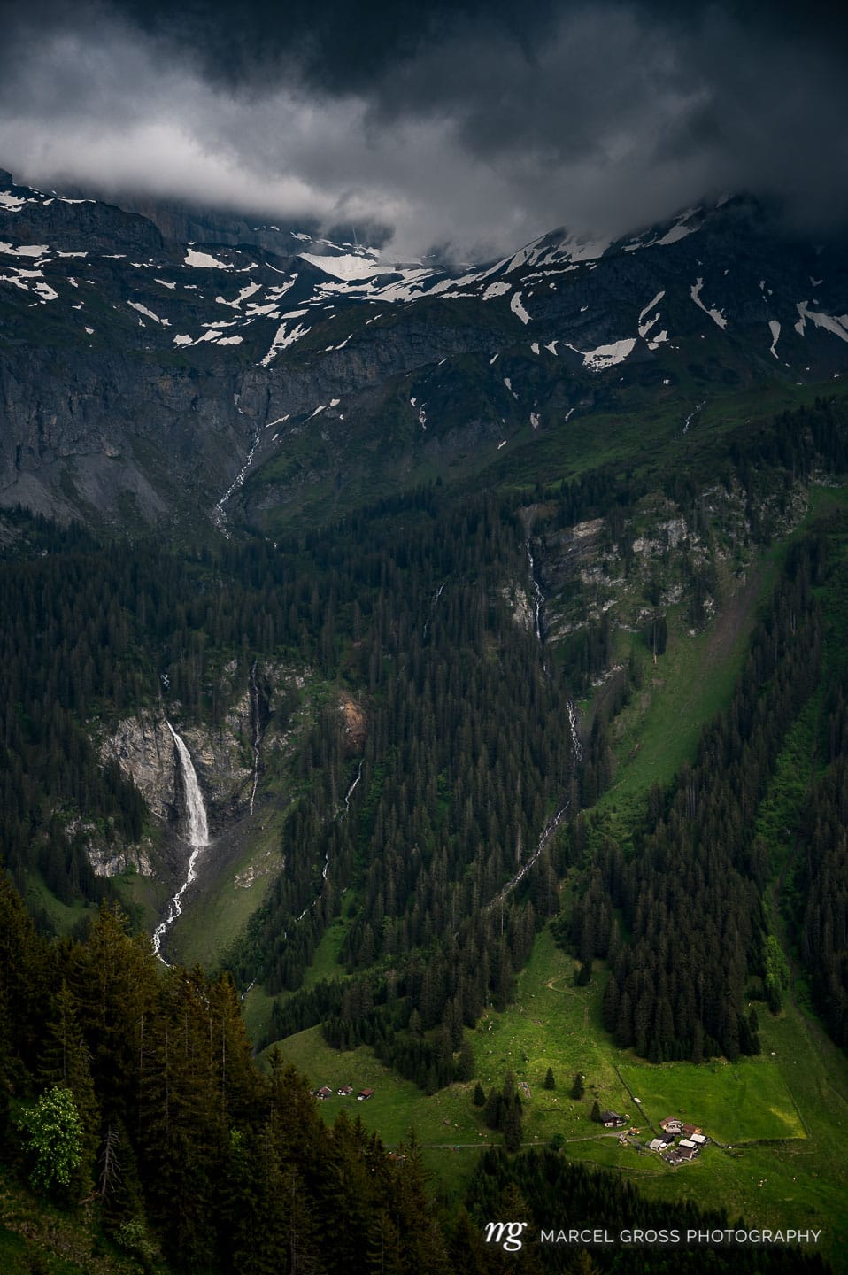 Stäuber waterfall in the Schächental at the Klausenpass, Uri. Taken by Marcel Gross Photography