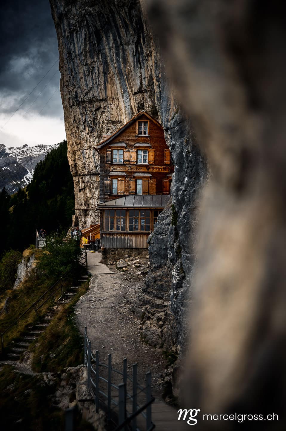 Ostschweiz Bilder. famous mountain hut of Aescher in Appenzell on a moody day. Marcel Gross Photography