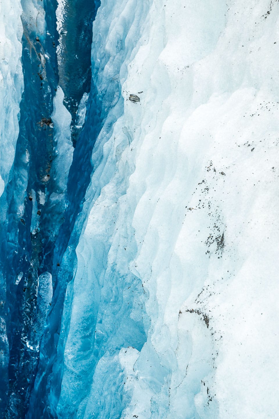 detail in the blue ice of Viedma Glacier in Argentinian Patagonia. Taken by Marcel Gross Photography