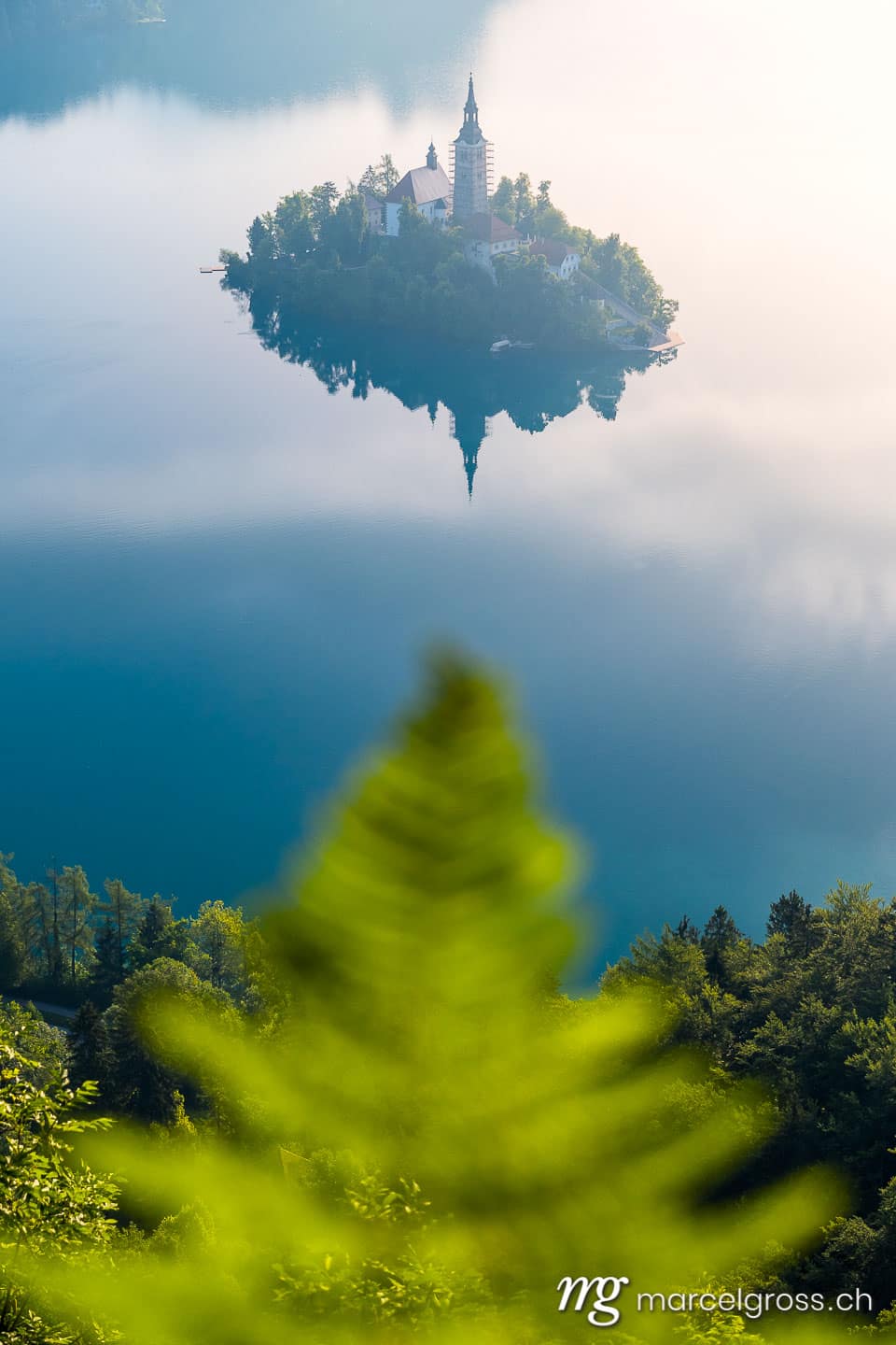 slovenia pictures. Lake Bled with famous island with church. Marcel Gross Photography