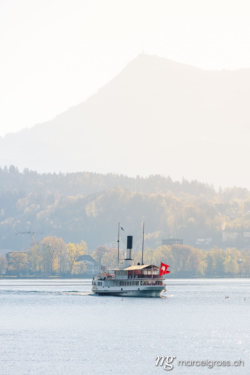 . steamship Uri in Lake Lucerne in spring. Marcel Gross Photography